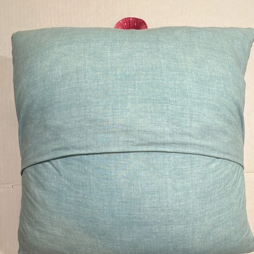Bluey Kids reading Pillow w/Pocket and Handle Pink Polka Dot 18 in x 18 in